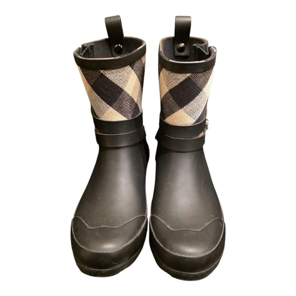 BURBERRY Holloway Buckle Rubber Rain Boots - US‎ 1.5Y (33)